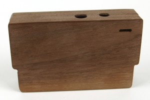 Raspberry Pi Gehäuse Walnussholz leer Draufsicht 